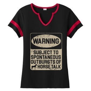 Spontaneous Outburst Of Horse Talk Horseback Riding Gift Ladies Halftime Notch Neck Tee