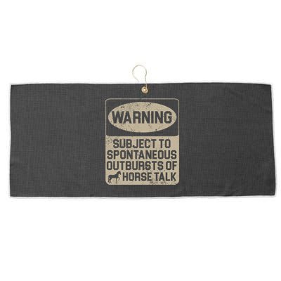 Spontaneous Outburst Of Horse Talk Horseback Riding Gift Large Microfiber Waffle Golf Towel