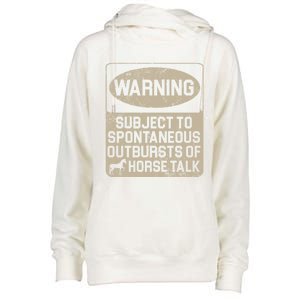 Spontaneous Outburst Of Horse Talk Horseback Riding Gift Womens Funnel Neck Pullover Hood