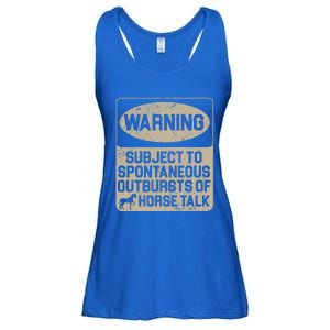 Spontaneous Outburst Of Horse Talk Horseback Riding Gift Ladies Essential Flowy Tank