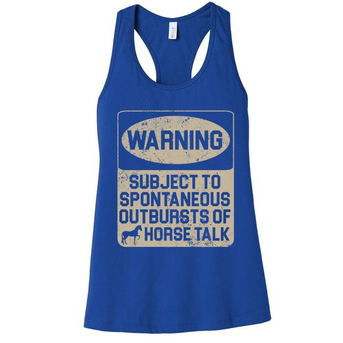 Spontaneous Outburst Of Horse Talk Horseback Riding Gift Women's Racerback Tank