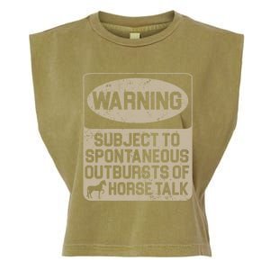 Spontaneous Outburst Of Horse Talk Horseback Riding Gift Garment-Dyed Women's Muscle Tee