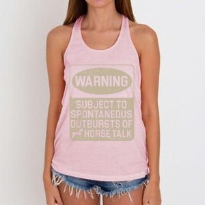 Spontaneous Outburst Of Horse Talk Horseback Riding Gift Women's Knotted Racerback Tank