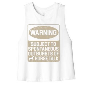 Spontaneous Outburst Of Horse Talk Horseback Riding Gift Women's Racerback Cropped Tank