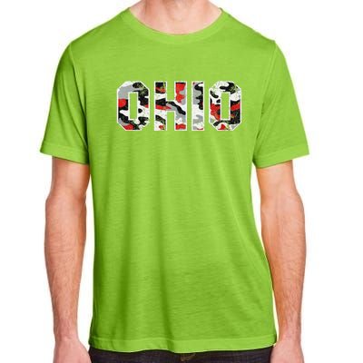 State Of Ohio Ohioan Trendy Distressed Camo Graphic Designs Adult ChromaSoft Performance T-Shirt