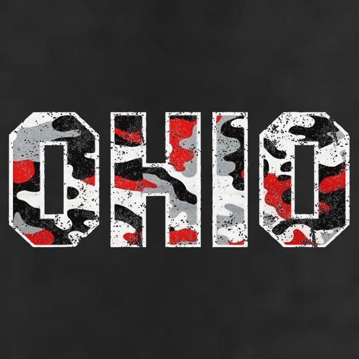 State Of Ohio Ohioan Trendy Distressed Camo Graphic Designs 7 Panel Mesh Trucker Snapback Hat