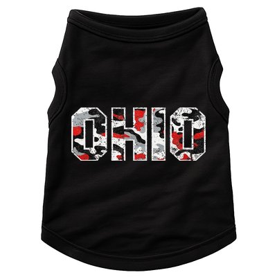 State Of Ohio Ohioan Trendy Distressed Camo Graphic Designs Doggie Tank