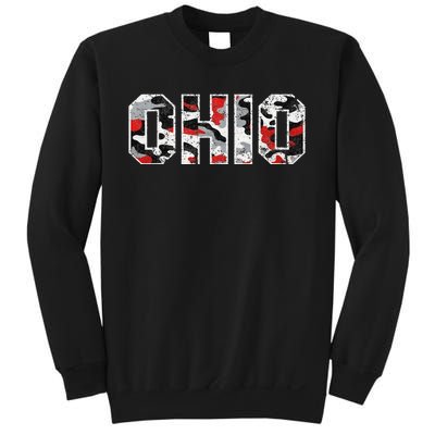 State Of Ohio Ohioan Trendy Distressed Camo Graphic Designs Sweatshirt