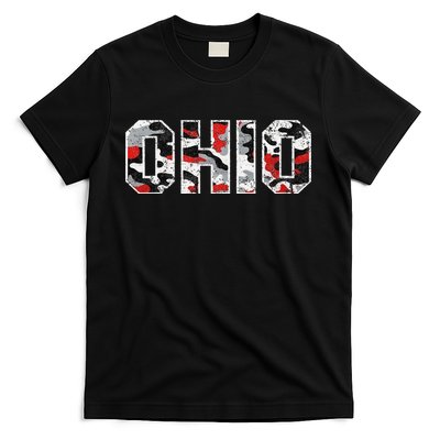 State Of Ohio Ohioan Trendy Distressed Camo Graphic Designs T-Shirt