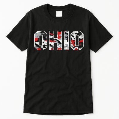 State Of Ohio Ohioan Trendy Distressed Camo Graphic Designs Tall T-Shirt