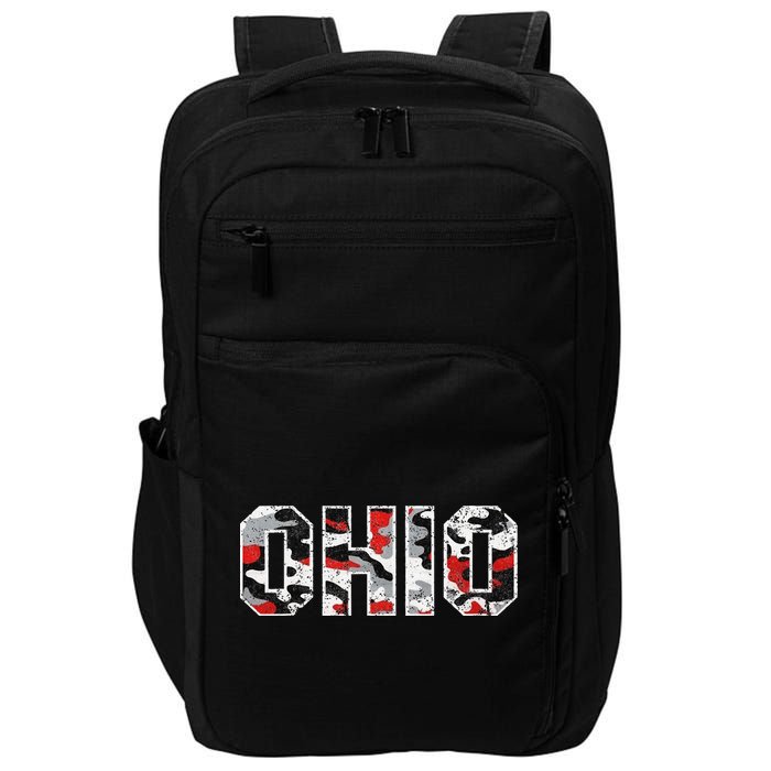 State Of Ohio Ohioan Trendy Distressed Camo Graphic Designs Impact Tech Backpack