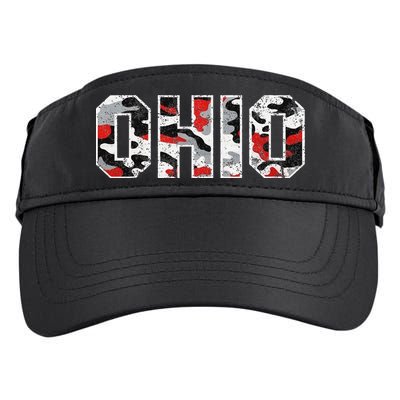 State Of Ohio Ohioan Trendy Distressed Camo Graphic Designs Adult Drive Performance Visor