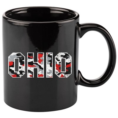 State Of Ohio Ohioan Trendy Distressed Camo Graphic Designs 11oz C Handle Ceramic Mug