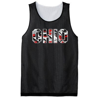 State Of Ohio Ohioan Trendy Distressed Camo Graphic Designs Mesh Reversible Basketball Jersey Tank