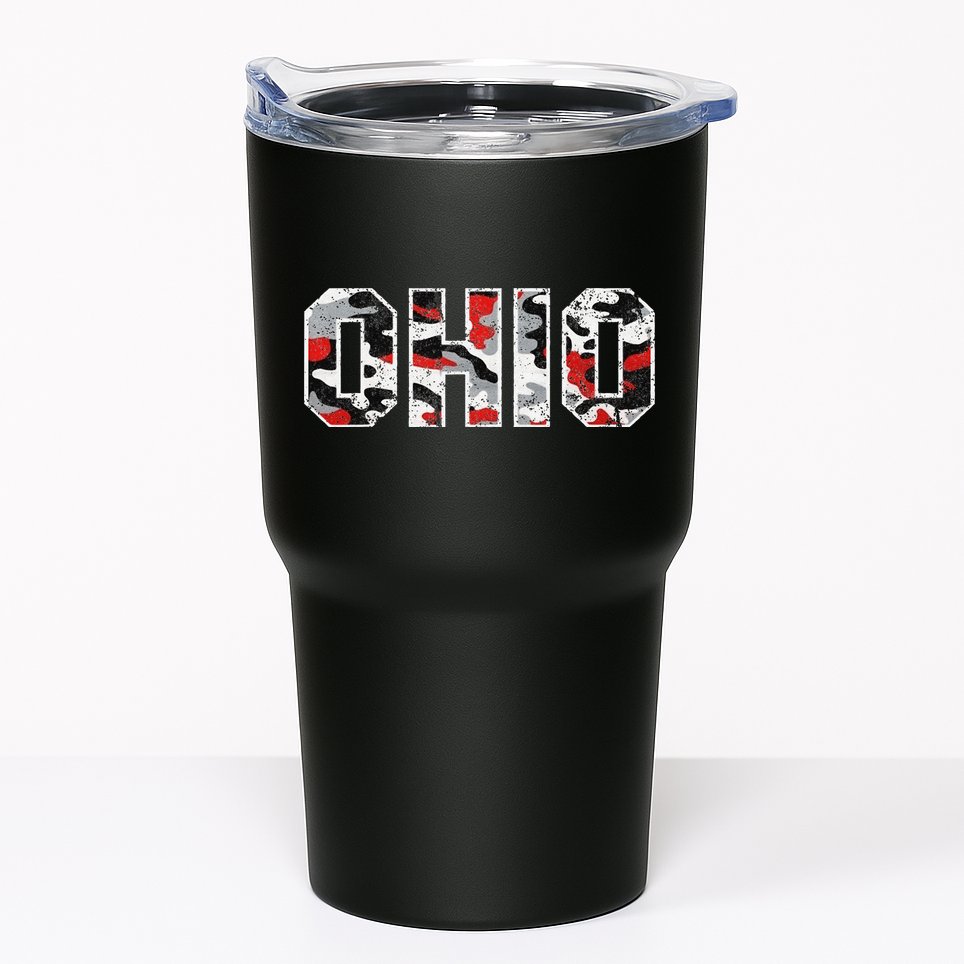 State Of Ohio Ohioan Trendy Distressed Camo Graphic Designs Tumbler