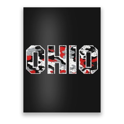 State Of Ohio Ohioan Trendy Distressed Camo Graphic Designs Poster