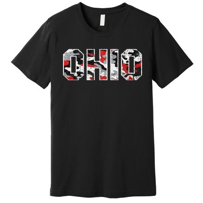 State Of Ohio Ohioan Trendy Distressed Camo Graphic Designs Premium T-Shirt