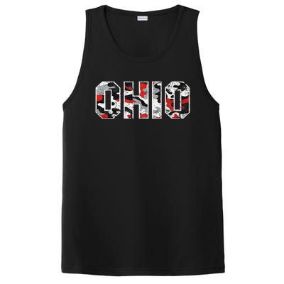 State Of Ohio Ohioan Trendy Distressed Camo Graphic Designs PosiCharge Competitor Tank