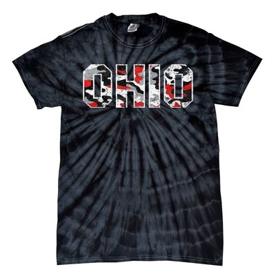 State Of Ohio Ohioan Trendy Distressed Camo Graphic Designs Tie-Dye T-Shirt