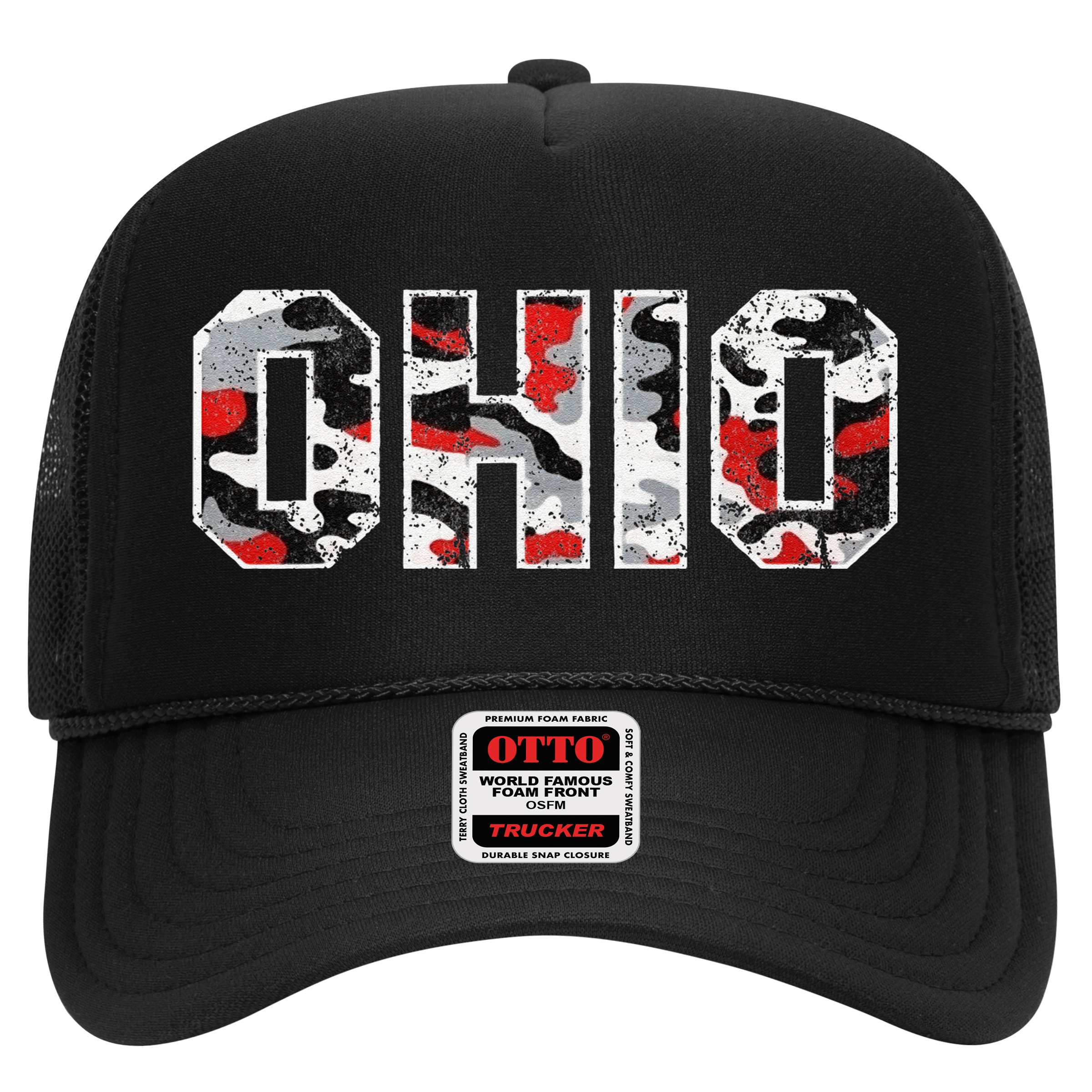 State Of Ohio Ohioan Trendy Distressed Camo Graphic Designs Hat