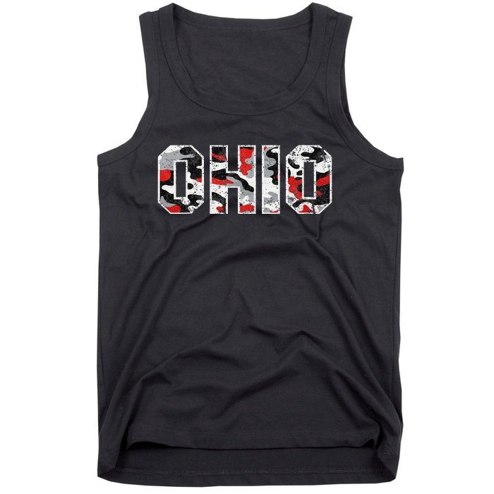 State Of Ohio Ohioan Trendy Distressed Camo Graphic Designs Tank Top