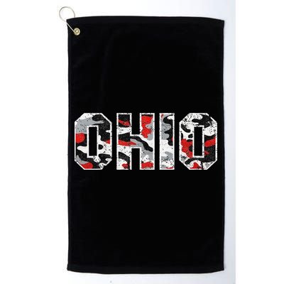 State Of Ohio Ohioan Trendy Distressed Camo Graphic Designs Golf Towel