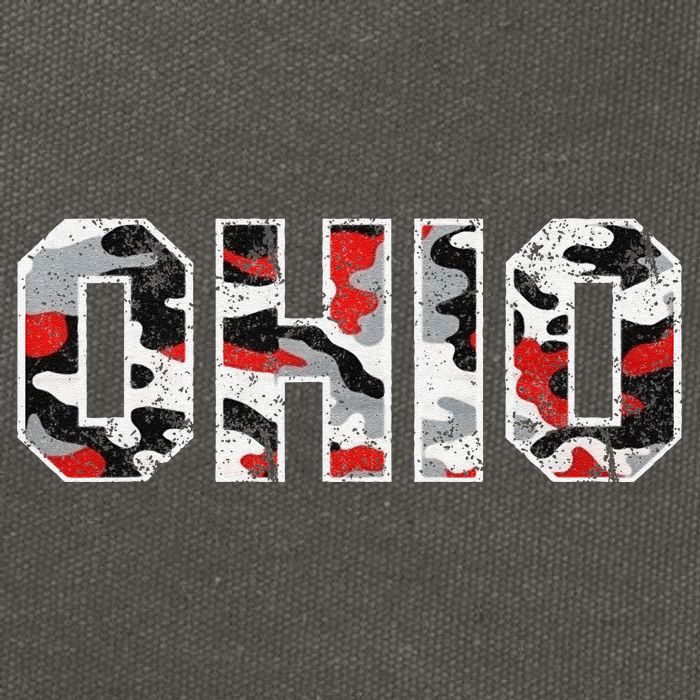 State Of Ohio Ohioan Trendy Distressed Camo Graphic Designs Cotton Canvas Backpack