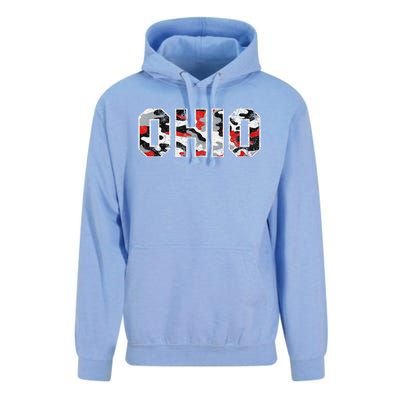 State Of Ohio Ohioan Trendy Distressed Camo Graphic Designs Unisex Surf Hoodie