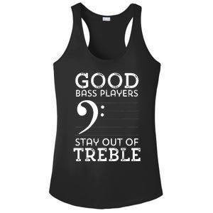 Stay Out Of Treble Funny Bass Player Bassist Music Bass Clef Ladies PosiCharge Competitor Racerback Tank