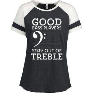 Stay Out Of Treble Funny Bass Player Bassist Music Bass Clef Enza Ladies Jersey Colorblock Tee