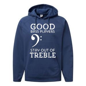 Stay Out Of Treble Funny Bass Player Bassist Music Bass Clef Performance Fleece Hoodie