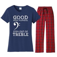 Stay Out Of Treble Funny Bass Player Bassist Music Bass Clef Women's Flannel Pajama Set