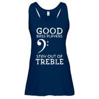 Stay Out Of Treble Funny Bass Player Bassist Music Bass Clef Ladies Essential Flowy Tank