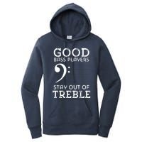 Stay Out Of Treble Funny Bass Player Bassist Music Bass Clef Women's Pullover Hoodie