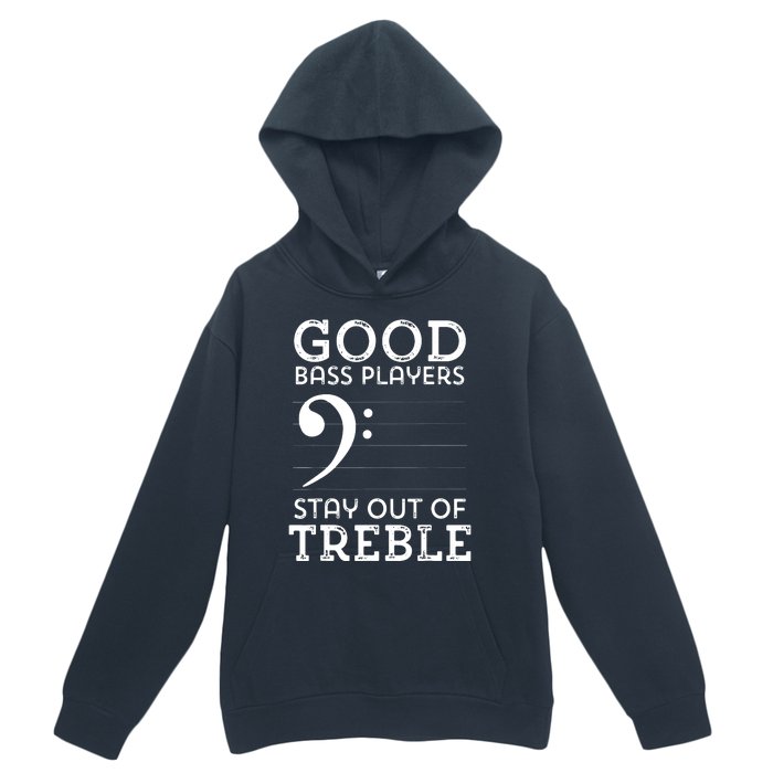 Stay Out Of Treble Funny Bass Player Bassist Music Bass Clef Urban Pullover Hoodie