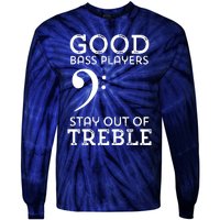 Stay Out Of Treble Funny Bass Player Bassist Music Bass Clef Tie-Dye Long Sleeve Shirt