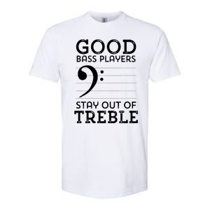 Stay Out Of Treble Funny Bass Player Bassist Music Bass Clef Softstyle CVC T-Shirt