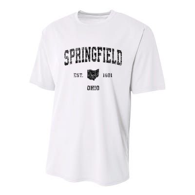 Springfield Ohio Oh Vintage Sports Youth Performance Sprint T-Shirt