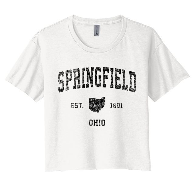 Springfield Ohio Oh Vintage Sports Crop Top