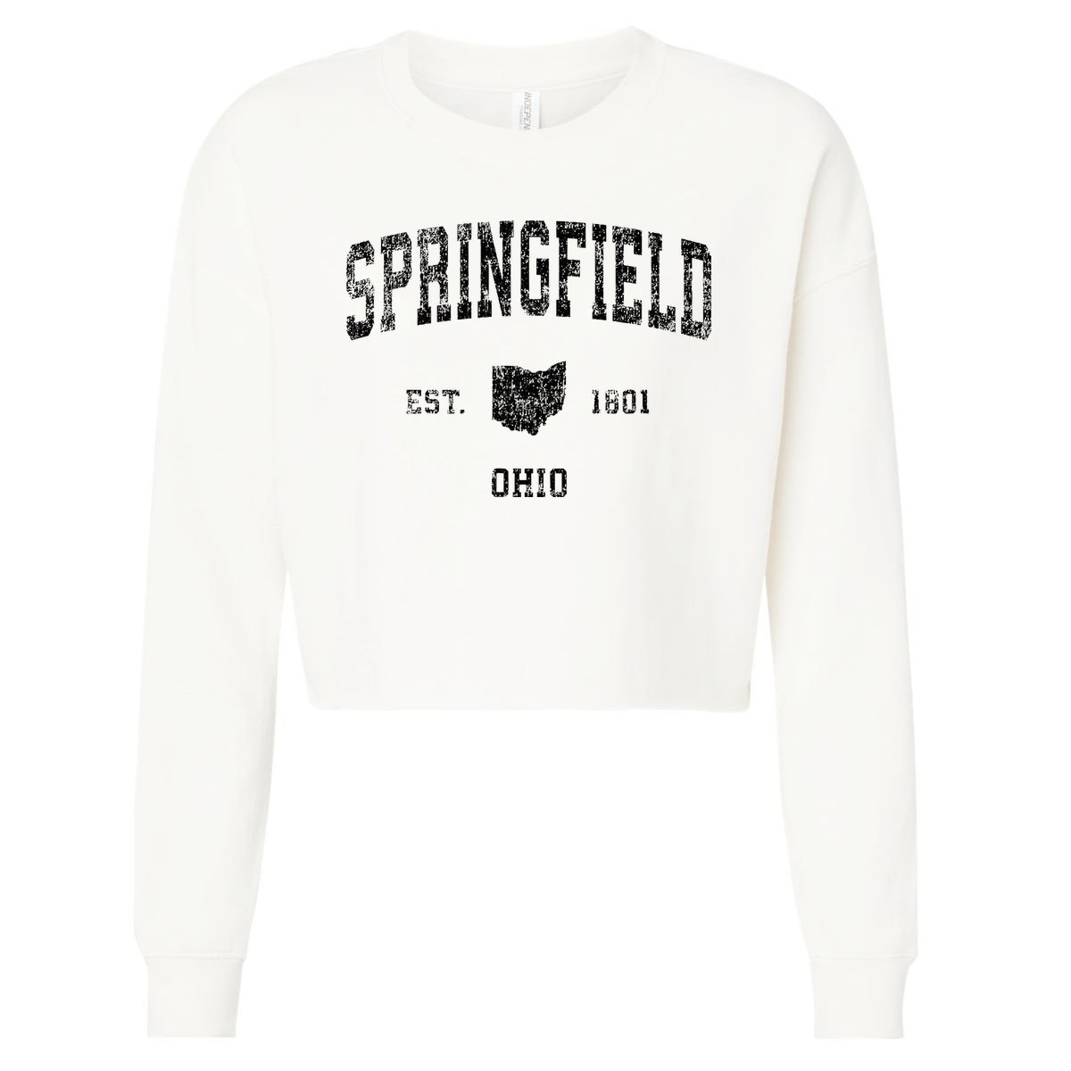 Springfield Ohio Oh Vintage Sports Cropped Pullover Crew