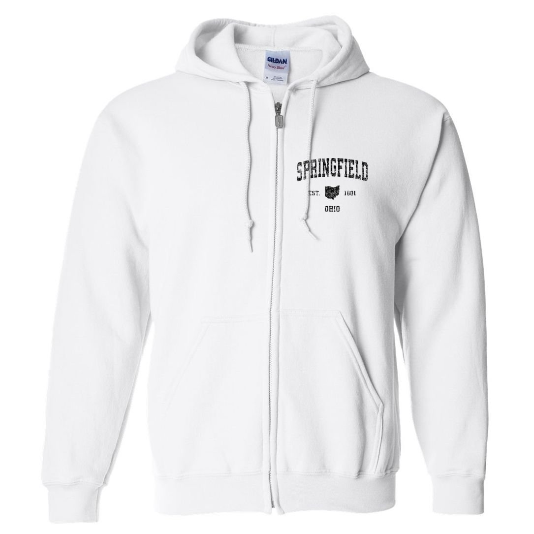 Springfield Ohio Oh Vintage Sports Full Zip Hoodie