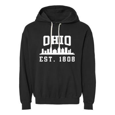 State Of Ohio Home State Lover Ohio Est. 1808 Garment-Dyed Fleece Hoodie