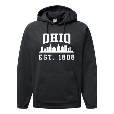 State Of Ohio Home State Lover Ohio Est. 1808 Performance Fleece Hoodie