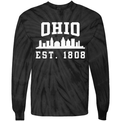 State Of Ohio Home State Lover Ohio Est. 1808 Tie-Dye Long Sleeve Shirt