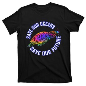 Save Our Oceans Save Our Future Tie Dye Turtle Conservation T-Shirt