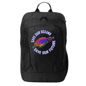 Save Our Oceans Save Our Future Tie Dye Turtle Conservation City Backpack