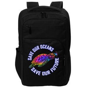 Save Our Oceans Save Our Future Tie Dye Turtle Conservation Impact Tech Backpack