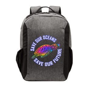 Save Our Oceans Save Our Future Tie Dye Turtle Conservation Vector Backpack