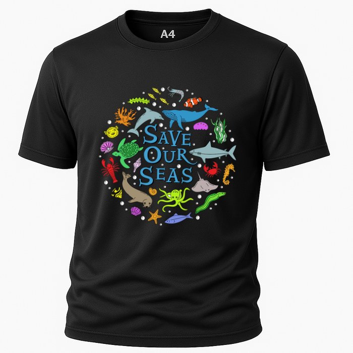 Save Our Oceans Seas Sea Creatures Sea Animals Protect Cooling Performance Crew T-Shirt