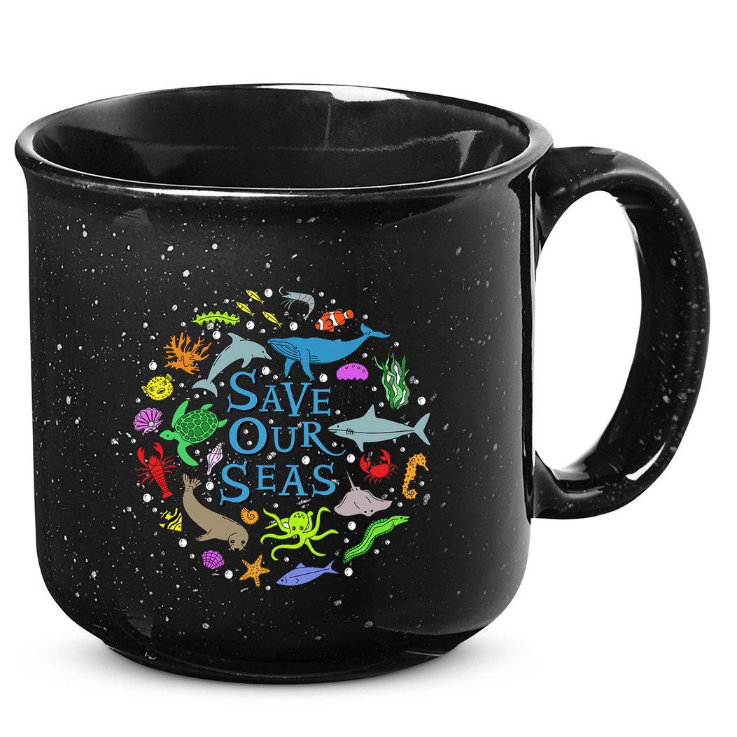 Save Our Oceans Seas Sea Creatures Sea Animals Protect 15oz Campfire Ceramic Mug
